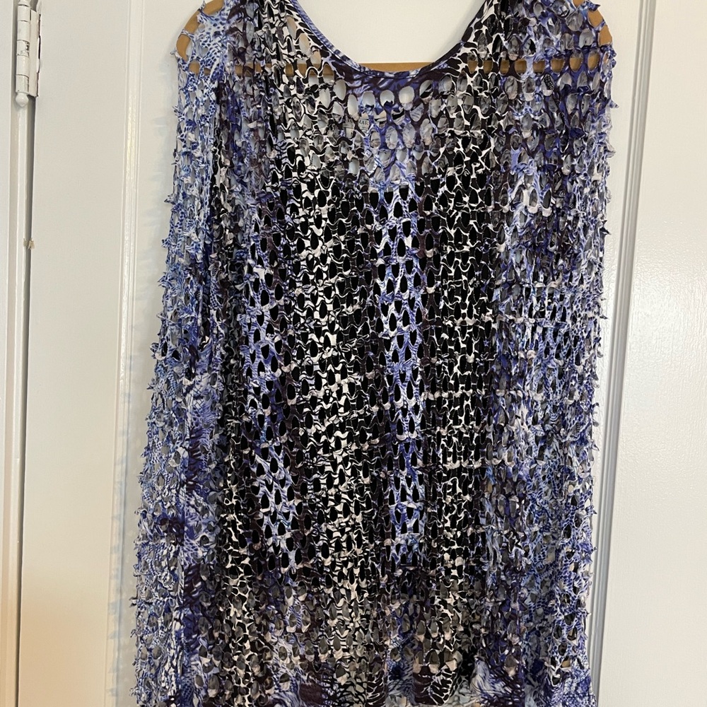 Layered blue and black flowy shirt